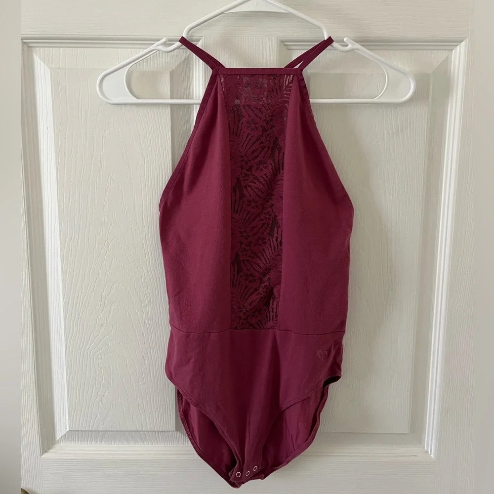 PINK Victoria's Secret Bodysuit in Rose with Lace Detail - Picture 1 of 3